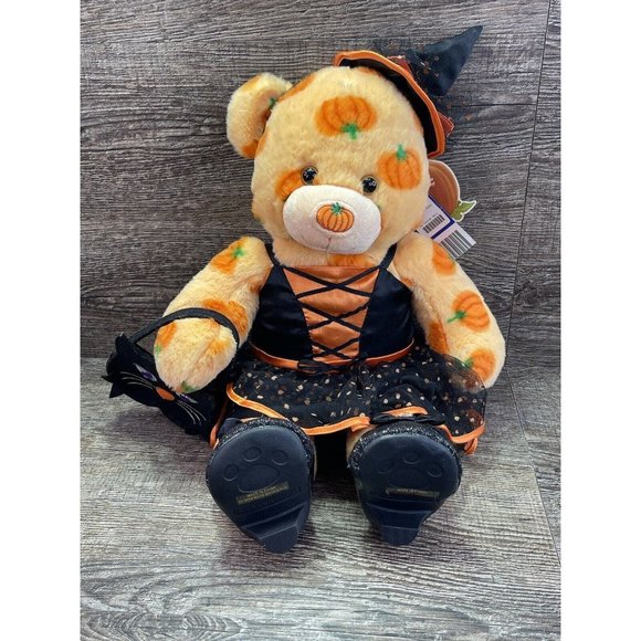 2012 Build A Bear  Pumpkin Pal Teddy Halloween  Plush Retired w/Tags /Dressed - Picture 1 of 16